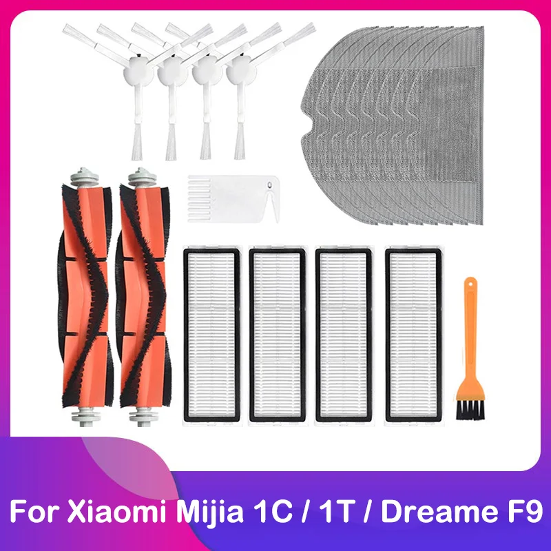

Replacement Pack for Xiaomi Dreame F9 Mijia 1C 2C / STYTJ01ZHM Robotic Vacuum Cleaner Hepa Filter Main Side Brush Mop Cloth Rag