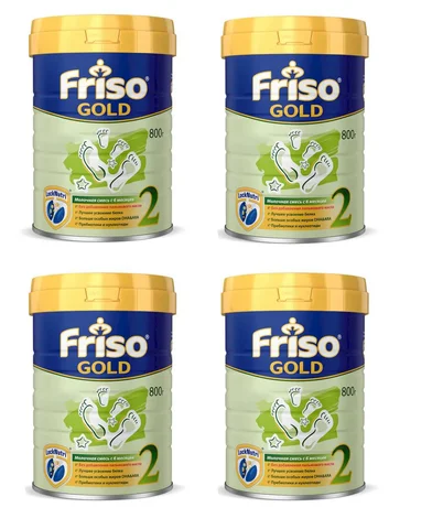 Молочная смесь Friso Gold LockNutri 2, с 6 месяцев, пребиотиками, 800 г 4 штуки