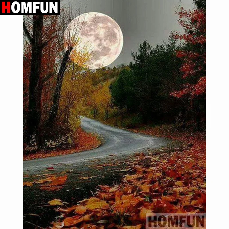 

Алмазная живопись HOMFUN «дорожный пейзаж Луны», вышивка из смолы 5D, «сделай сам», ручная работа, вышивка крестиком, подарок