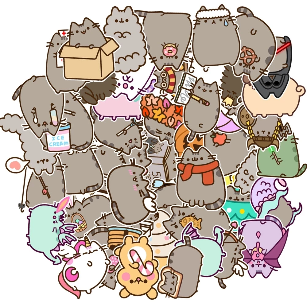 

10/30/50pcs Kawaii Chunky Cat Stickers Cute Decorative Stationery Scrapbook Notebook Phone Diary DIY Waterproof Kids Sticker Toy