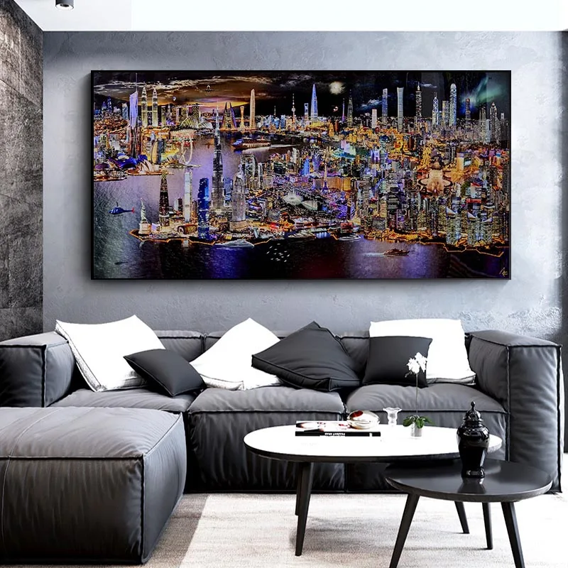 5-е измерение города холст живопись постеры современные произведения искусства