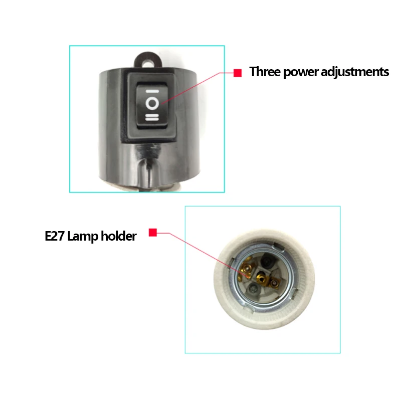 Керамический корпус для лампы BONGBADA E27 2 шт. регулирование температуры трех блоков