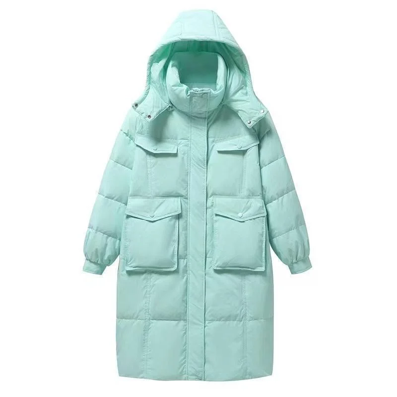 Женская Стеганая куртка средней длины теплая парка на хлопковом наполнителе с