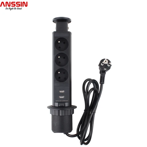 Anssin выдвижная розетка с USB портом