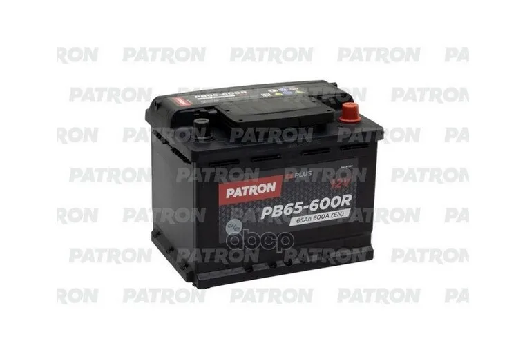 Аккумулятор Patron Plus 12V 65Ah 600A Etn 0(R+) B13 242X175x190mm 15Kg PATRON арт. PB65-600R