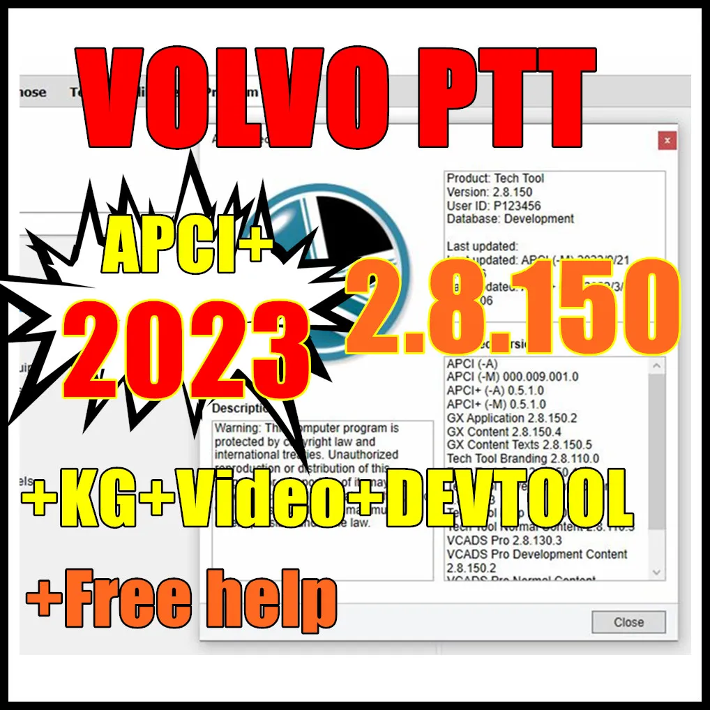 2023 технологический инструмент премиум-класса 2.8.150 (PTT 2,8/VCADS)(REAL Development) APCI + 2023 история продукта для volvo с ключом разработчика