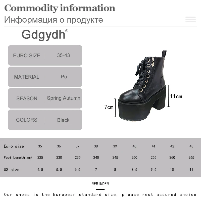 Gdgydh Womens Lace Up Combat Boots Platform Extreme High Heels Fashion Zipper Cosplay Ankle Boots Concert Clubwear Faux Leather