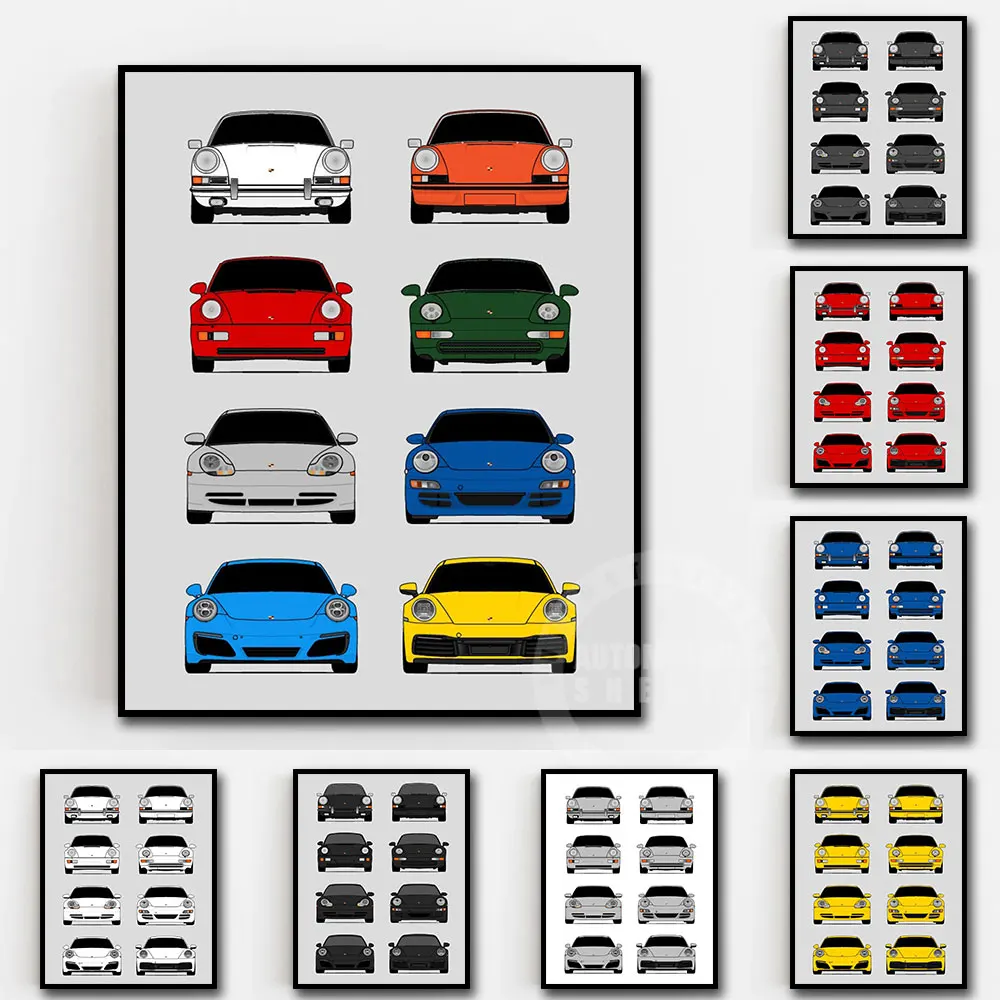 Rera Generations Inspired Poster Print Wall Art History Evolution 901 G Series 964 993 996 997 991 992 Canvas Home Decor
