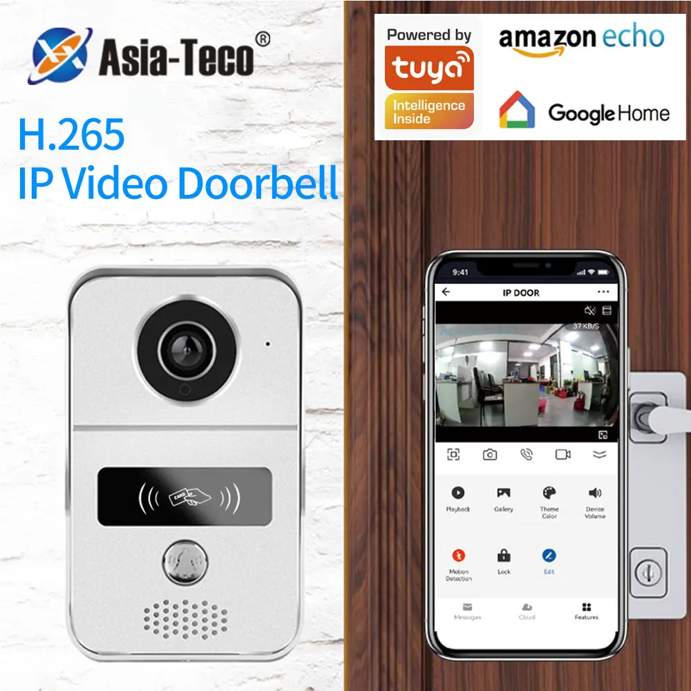 Tuya 1080P 2.4G Wifi Video Doorbell Intercom Night Vision Camera Doorphone Support RJ45 POE Connection Remote Lock Unlock Module