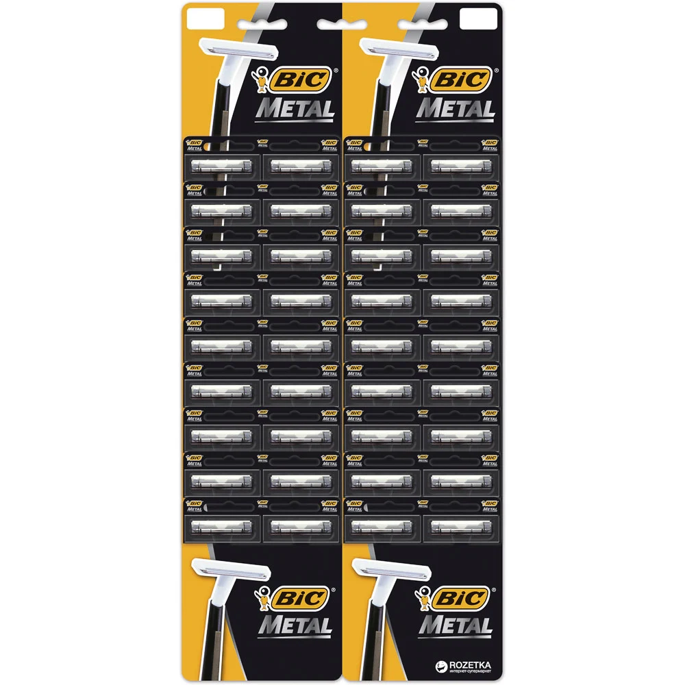BIC Станки одноразовые Метал (на карте) с одним лезвием ЗАКАЗ КРАТНО 36 ШТУКАМ |