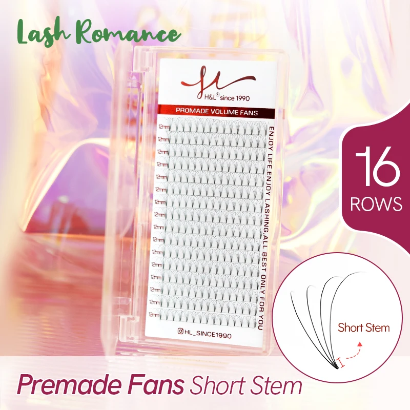 

H&L Eyelashes Products 16 Rows Premode Fans Short Stem OEM/ODM Acceptable Strong Base Make Up Tools