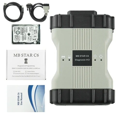 MB Star C6 MB Diagnosis VCI SD Connect C6 OEM DOIP Xen-try Diagnosis VCI с программным обеспечением V2023.03 HDD лучше, чем c4 и c5