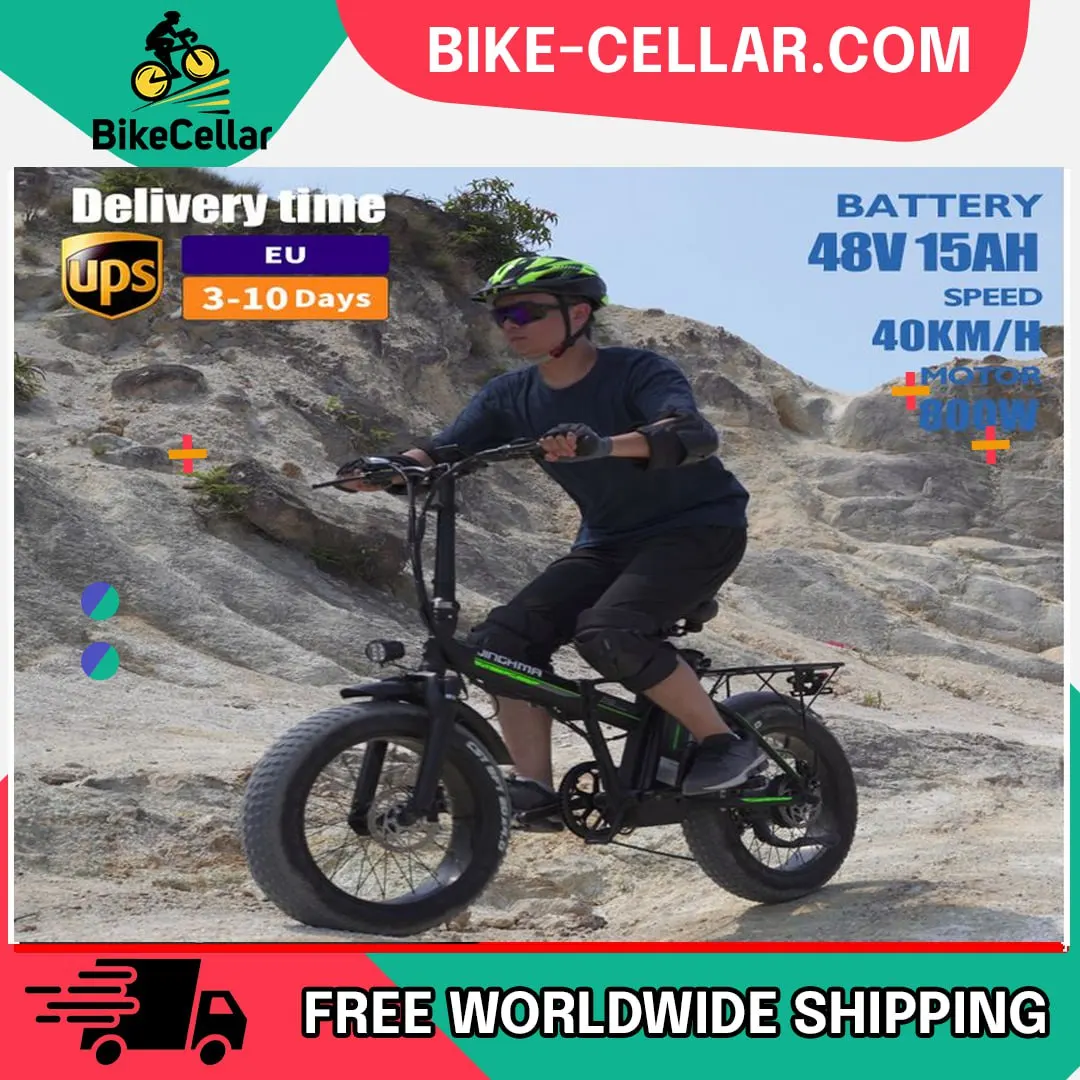 

NEW Electric Bicycle 20 Inch 800W 48V 15Ah Folding E-Bike Fat Tire Beach Cruiser Electric Motorcycle Lithium Battery Snow Ebike