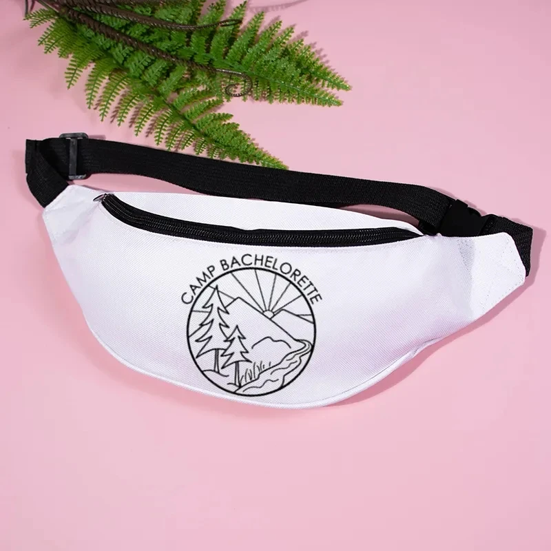 

Camp Bachelorette Fanny Pack Camping Hiking hen Party girls trip Bach weekend bridal shower bride to be bridesmaid Proposal gif