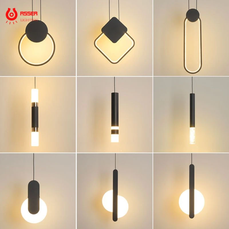 

RSSER LED Pendant Lights Nordic Modern Ceiling Chandelier Bedside Living Room Study Bar Wall Decoration Lighting Hanging Lamps