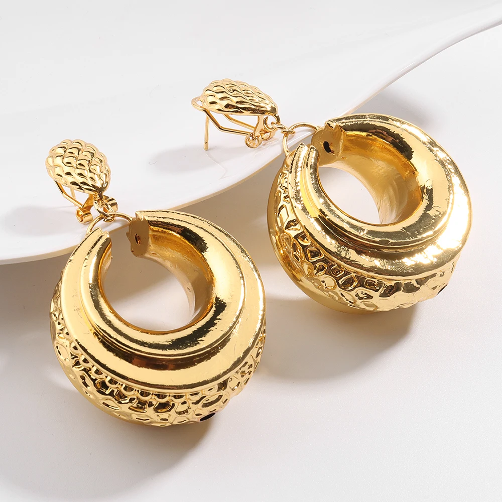 YM Jewelry Sets for Women Trendy Necklace And Earrings Copper Pendant Brazilian Dubai 18k Gold Color Jewelry For Wedding Party