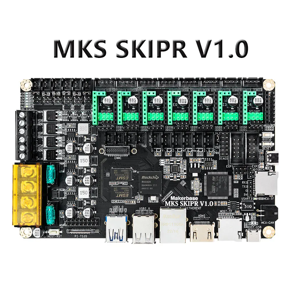 

Makerbase MKS SKIPR Board with Quad-core 64bits SOC STM32F407VET6 onboard runs Klipper with EMMC for Voron VS Raspberry Pi RasPi