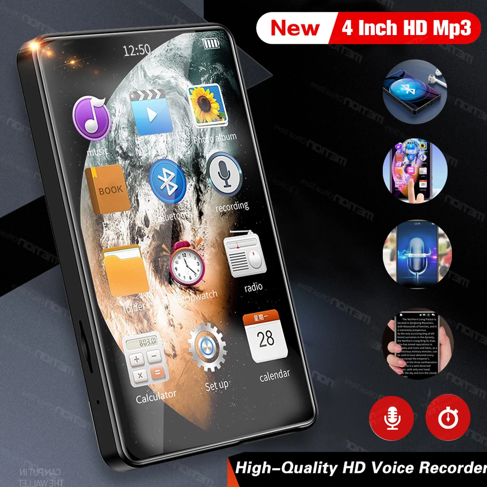 4.0 "Full Touch Screen Portable MP4 MP3 Player Bluetooth HiFi Sound Music Player FM/Recorder/Browser/Support Max 128GB