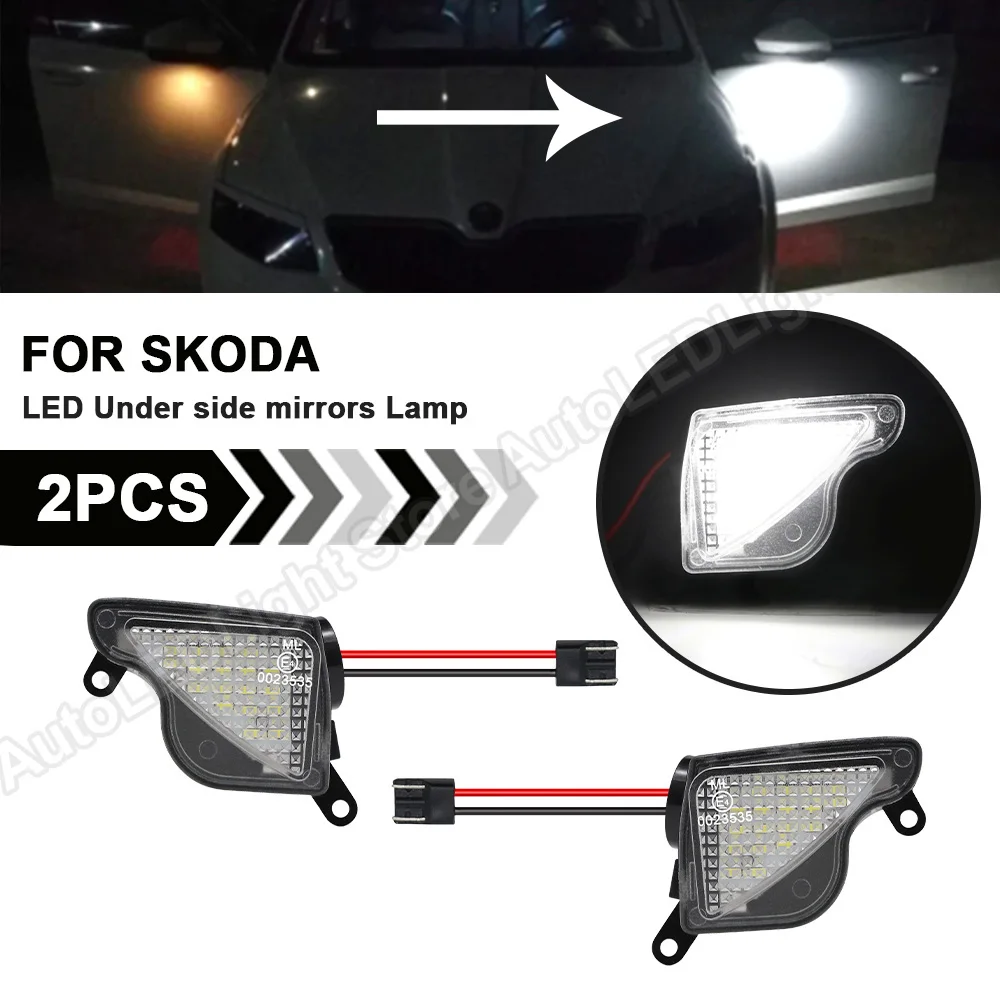 

Для Skoda Octavia 2 1Z 3 5E Scout 2004-2013 Superb 2 B6 3 B8 2 шт. белый светодиод Под боковой зеркалом лужа без ошибок водонепроницаемый