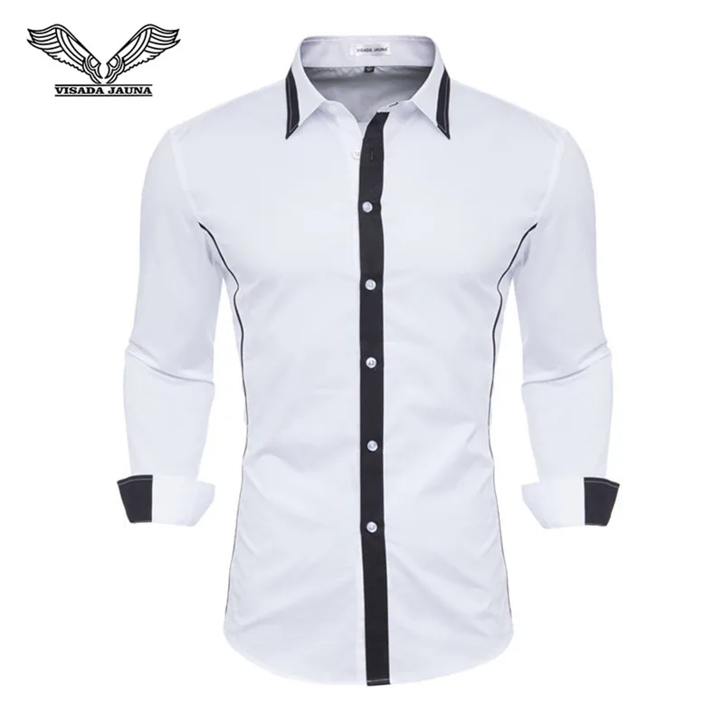 2019 New Fashion Casual Vintage Men Long Sleeve Slim Fit Men's Button-Down Oversized Social Formal Dress Shirts Clothes Camisa