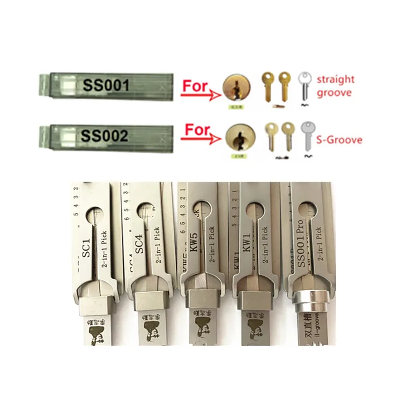 Инструменты Lishi SS001 SS002 pro SS002R M1/M2 AM5 R52 KW1 KW5 SC1 SC4 для открывания замков гражданский