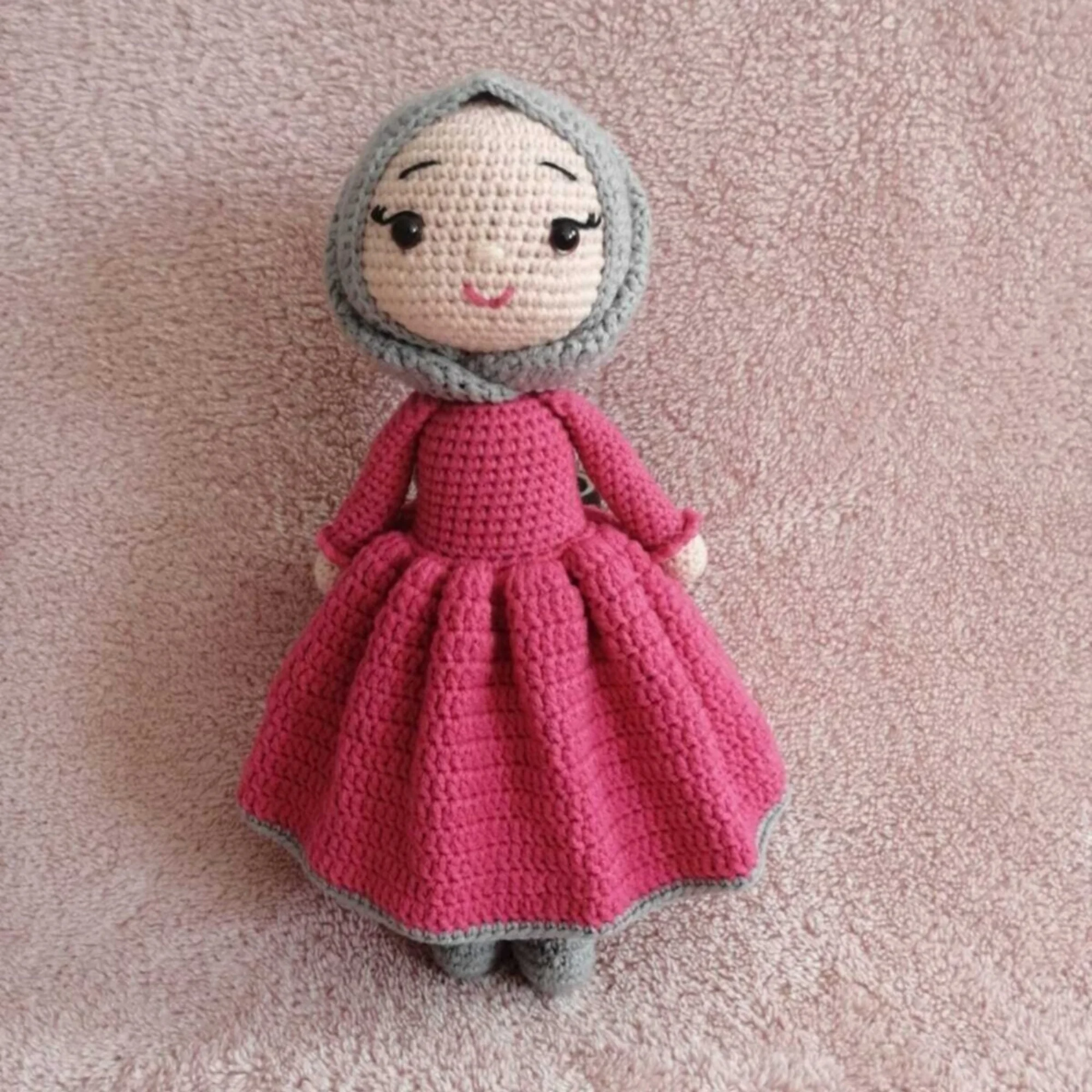 

Amigurumi Hijab Baby Gift Organic Knitted Toy Washable Handmade Newborn Sleeping Companion Sweet Baby Playmate for Sale