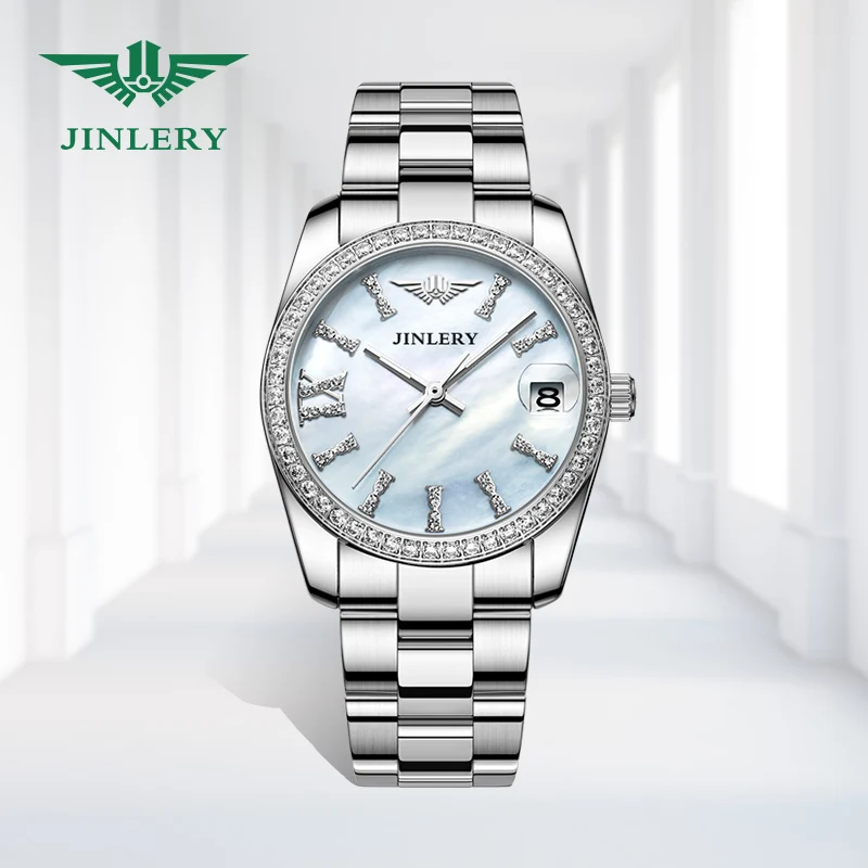 JINLERY Mechanical Watch for Women Free Shipping Watch Luxury Brand Watches For Ladies Fashion Femal Sapphire Crystal Wristwatch enlarge