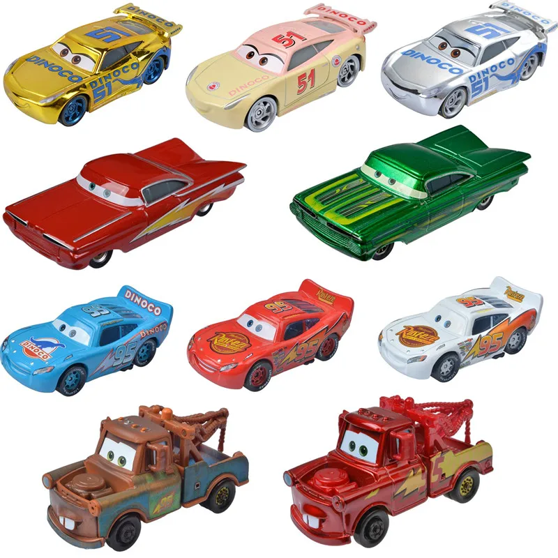 Disney Pixar Cars 3 Lightning McQueen Cruz Gold Ramone  Mater 1:55 Diecast Metal Alloy Car Model Toys For Boys Birthday's Gift