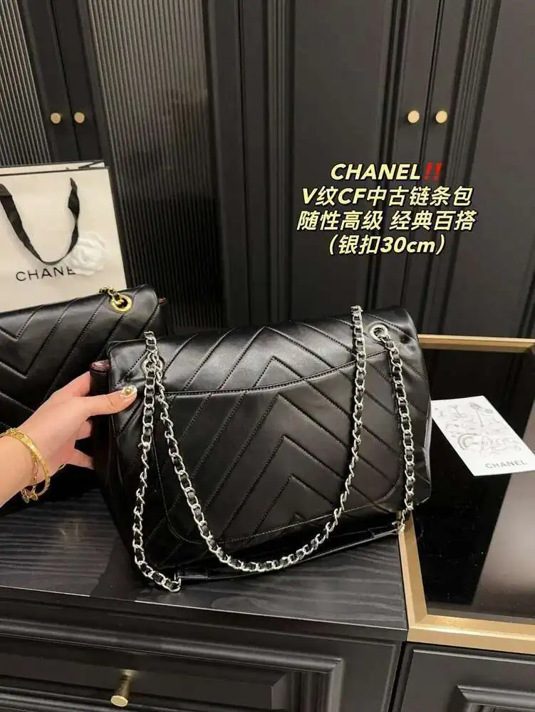 точная копия 1:1 Сумка Из ВолоВьей Кожи В Стиле Шанель 30см*21см |