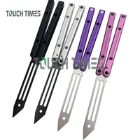 squidtrainer clone armed shark balisong flipper trainer butterfly knife aluminum handle bushings system outdoor safe edc knife