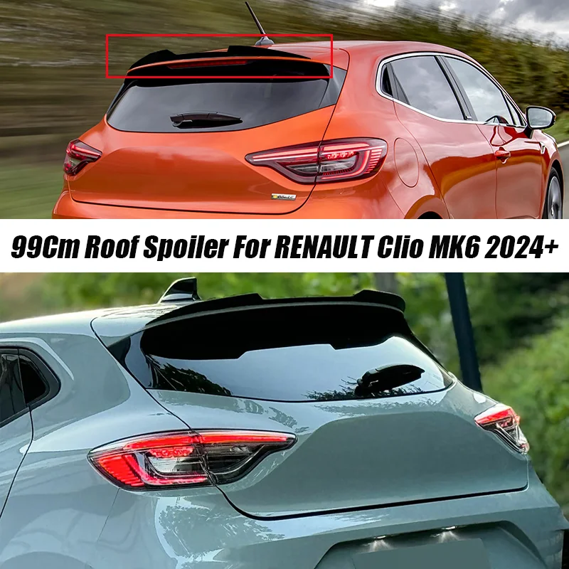 Фото 2 шт. 99 см спойлер на крышу автомобиля для RENAULT Clio MK6 2024+ из ABS-пластика, декоративное антикрыло, универсальное, глянцево-черное. №1