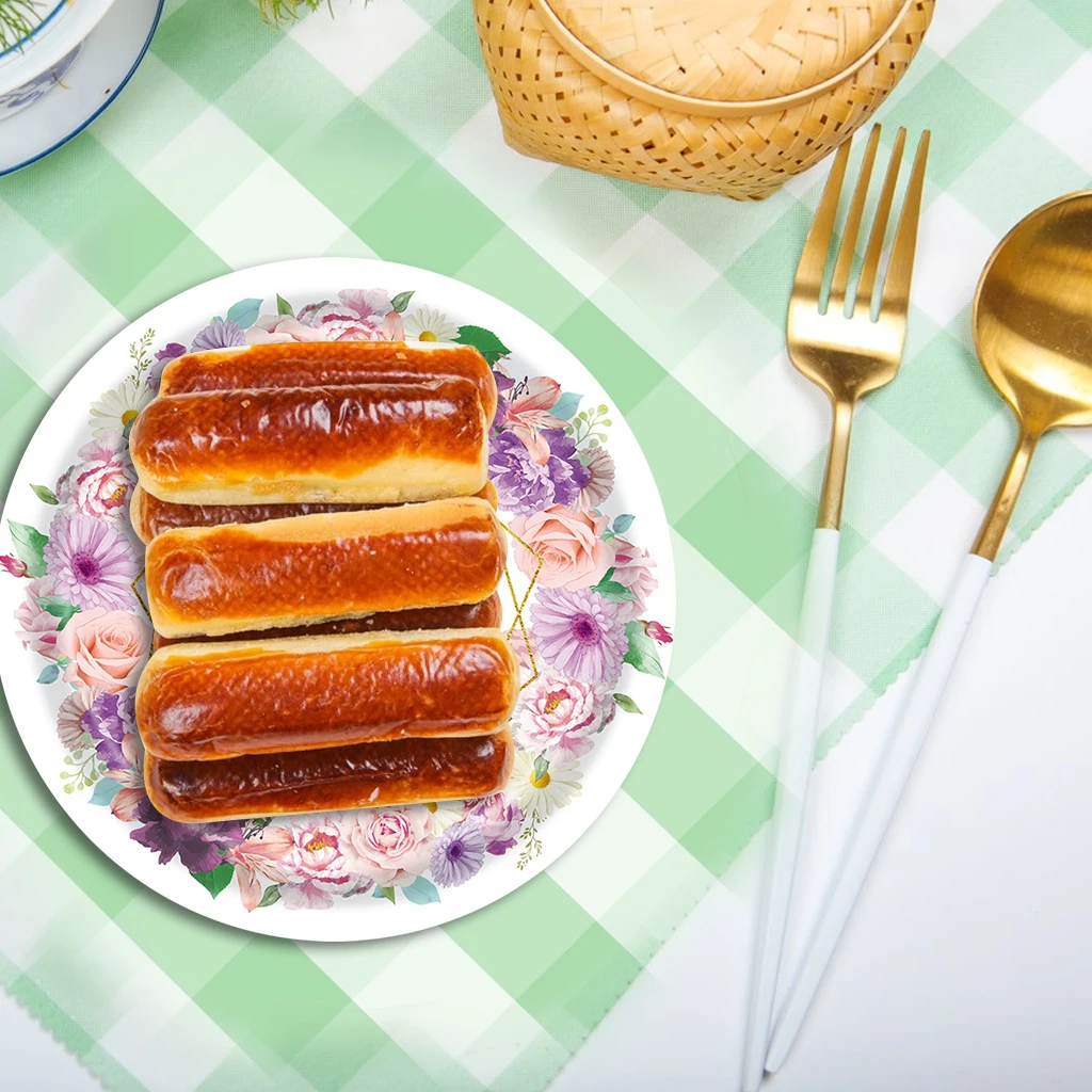 24 шт. бумажные тарелки с изображением весенних цветов 7 дюймов