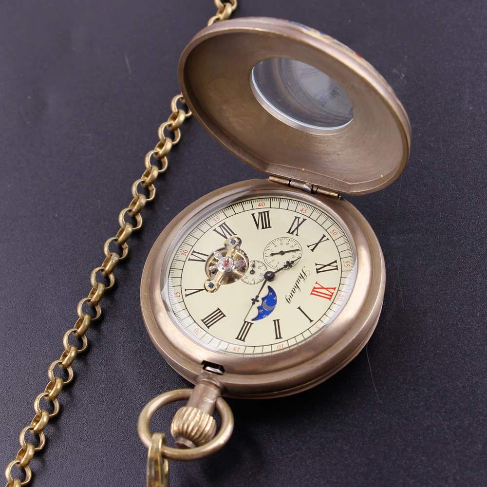 Antique Vintage Elegant Gentleman Mechanical Pocket Watch High Quality Unisex Pendant Necklace Clock