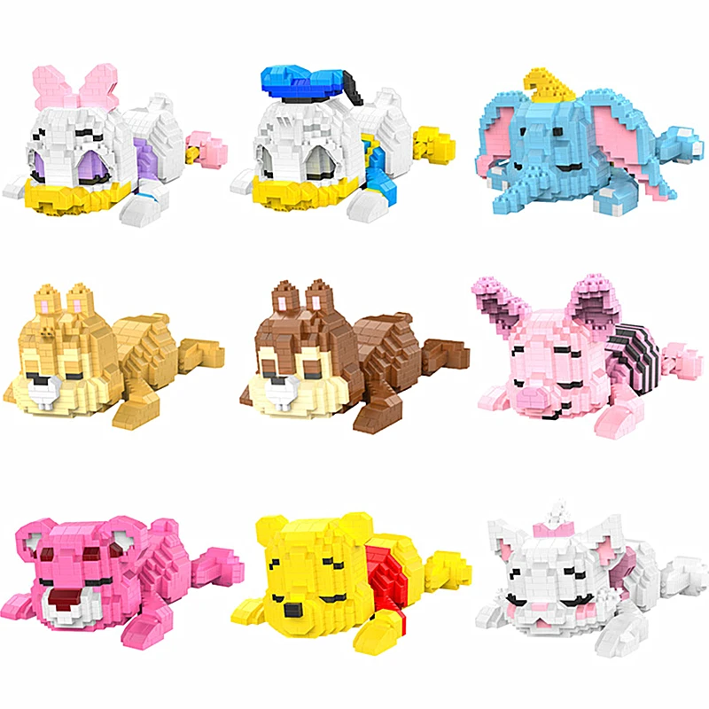 

Disney Building Blocks 3011-3026 Mickey Small Particles Puzzle Assembled Toys Cartoon Animal Series Decoration Holiday Gifts