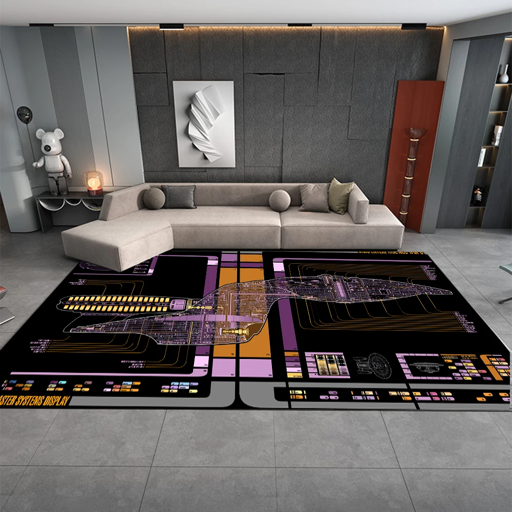 

Living Room Carpet Non-slip Large Area Rug Star Fleet Spacecraft Carpet For Bedroom Home Decorate Bedroom Bedside Rug Door Mat