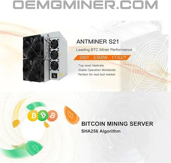 NA BUY 4 и получите 2 бесплатных новых Antminer S21 200T 3500 Вт 220-277 В BTC/BCH/BSV SHA256 Майнер с