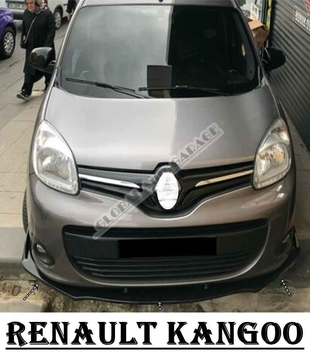 

For Renault Kangoo Front Bumper Attachment Lip 1998-2020 Piano Glossy Black Splitter Diffuser Universal Spoiler Bumper