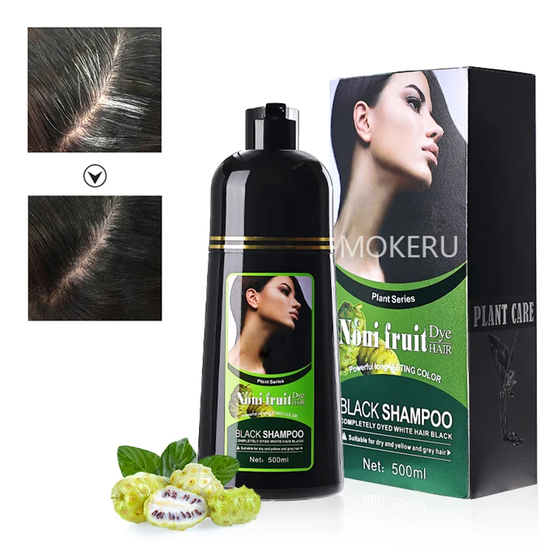 

Mokeru Black Hair Dye Shampoo 5 Minutes Fast Coloring Products Permanent Hair Color Shampoo For Women Beauty Covering White Hair