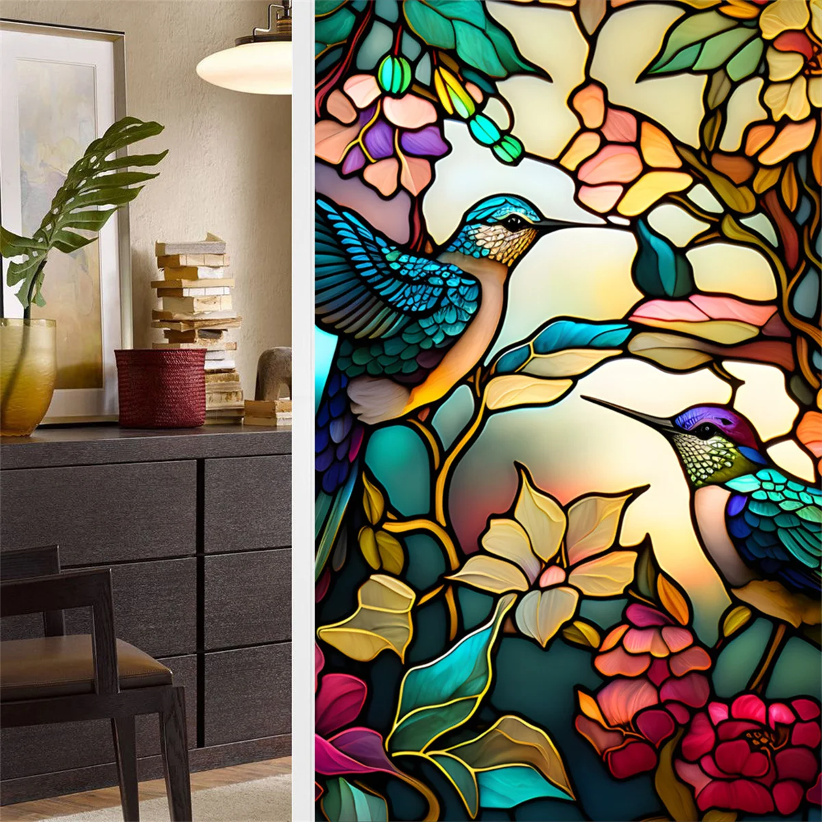 

1 шт., декоративная Антистатическая Наклейка на окно в виде цветка, птицы