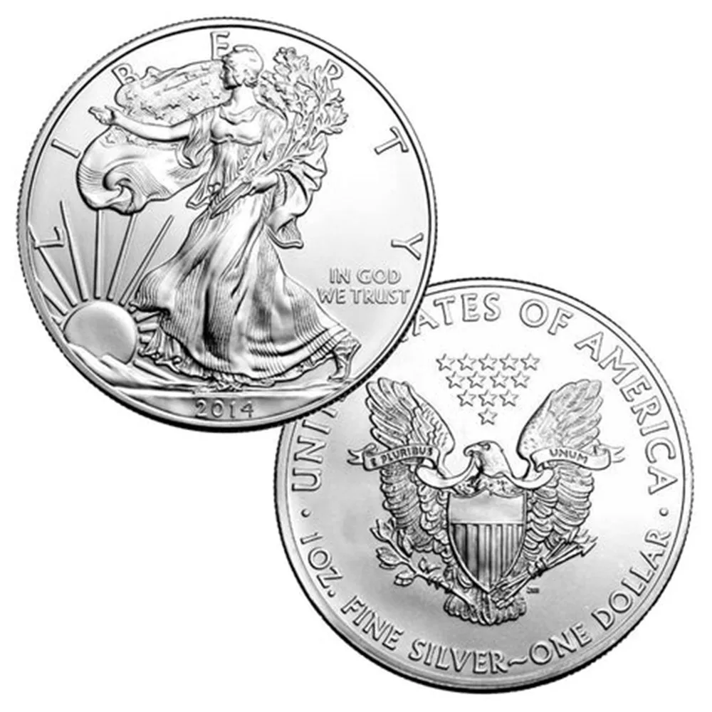 

2014 1 Oz Silver/Gold American Eagle Coin,Excellent US Eagle Silver Clad Coin