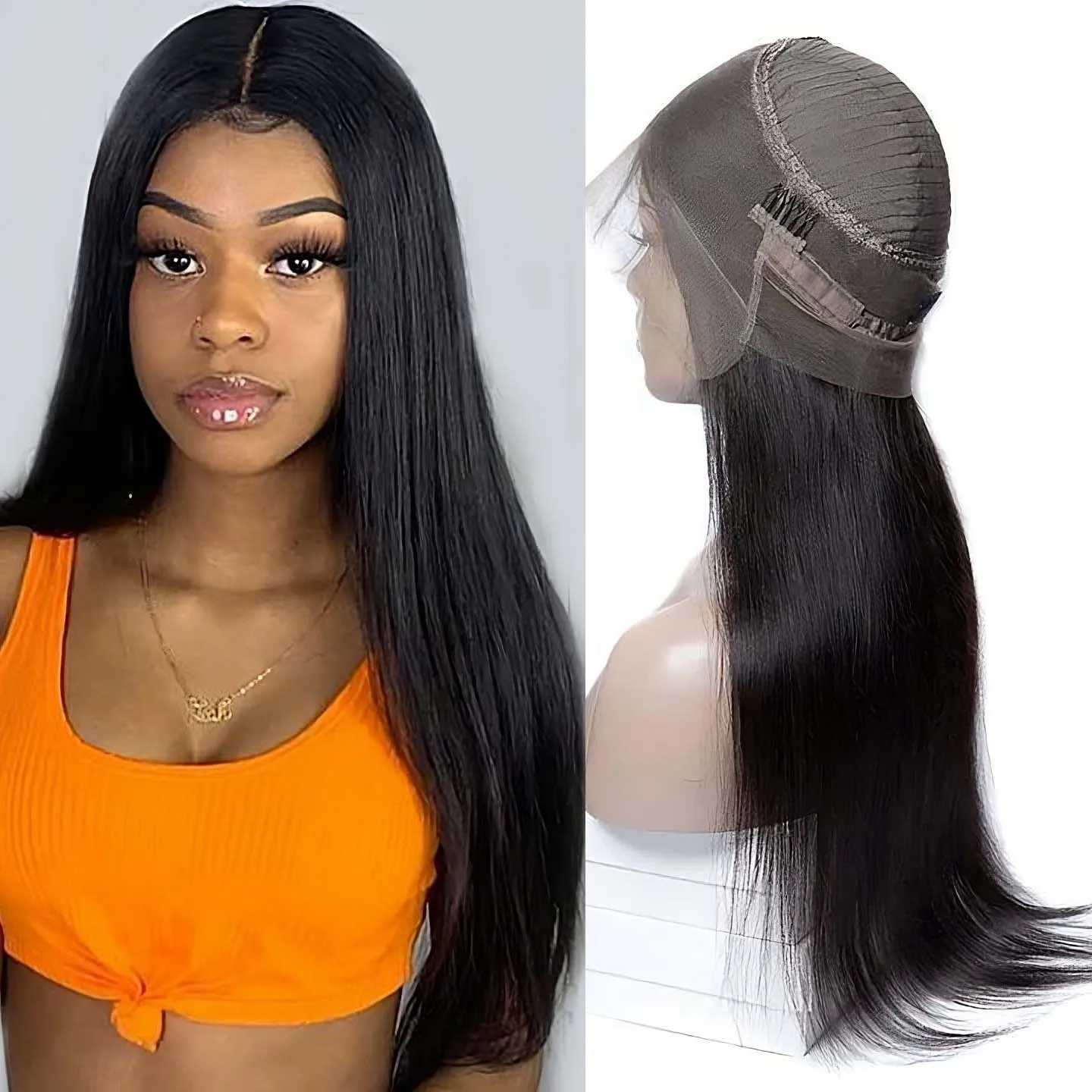 

Beauty Plus 180 Density Malaysian Straight 360 Lace Frontal Wigs Pre Plucked Remy Human Hair Lace Front Wigs With Baby Hair