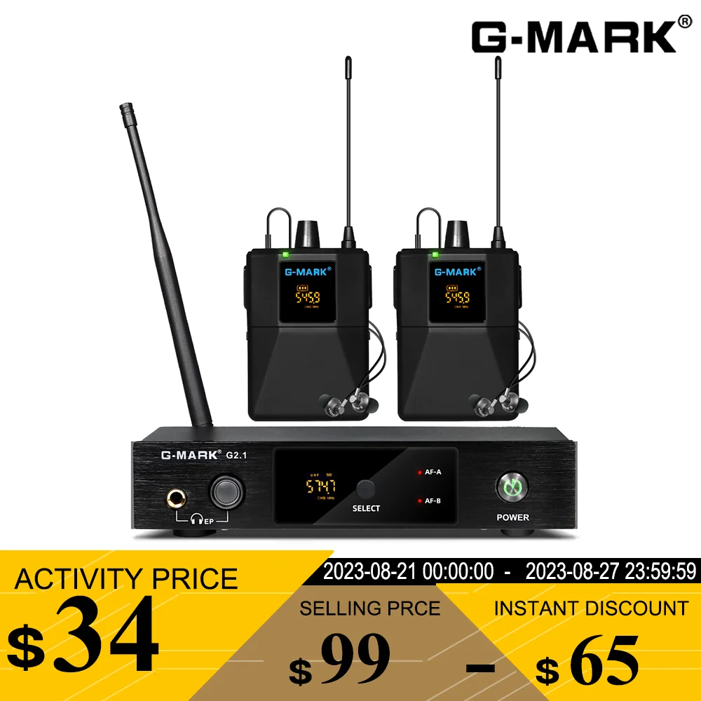 

Беспроводной монитор в ухо, ручной моночастотный сценический монитор G2.1IEM UHF, выбор для певицы, событий, гитары, студийных выступлений