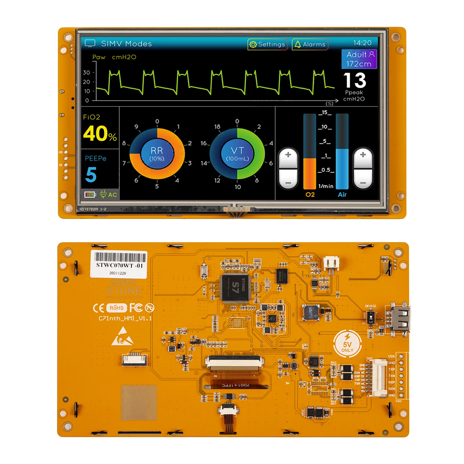 7 Inch LCD Operation Interface With Long Replacement Period