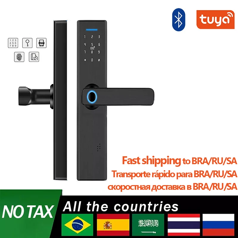 Tuya Biometric Fingerprint Lock, Security Intelligent Smart Lock With WiFi APP Password RFID Unlock,Door Lock Electronic Hotels