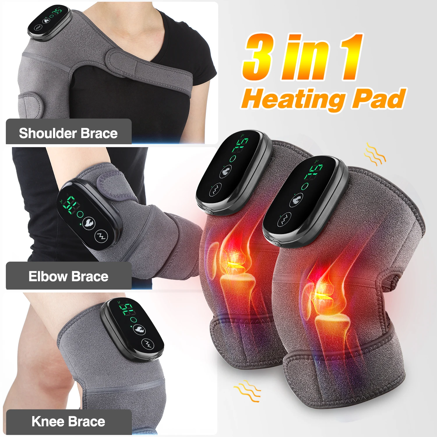

Thermal Knee Massager Electric Leg Joint Heating Therapy Vibration Massage Elbow Brace Arthritis Pain Physiotherapy Knee Support
