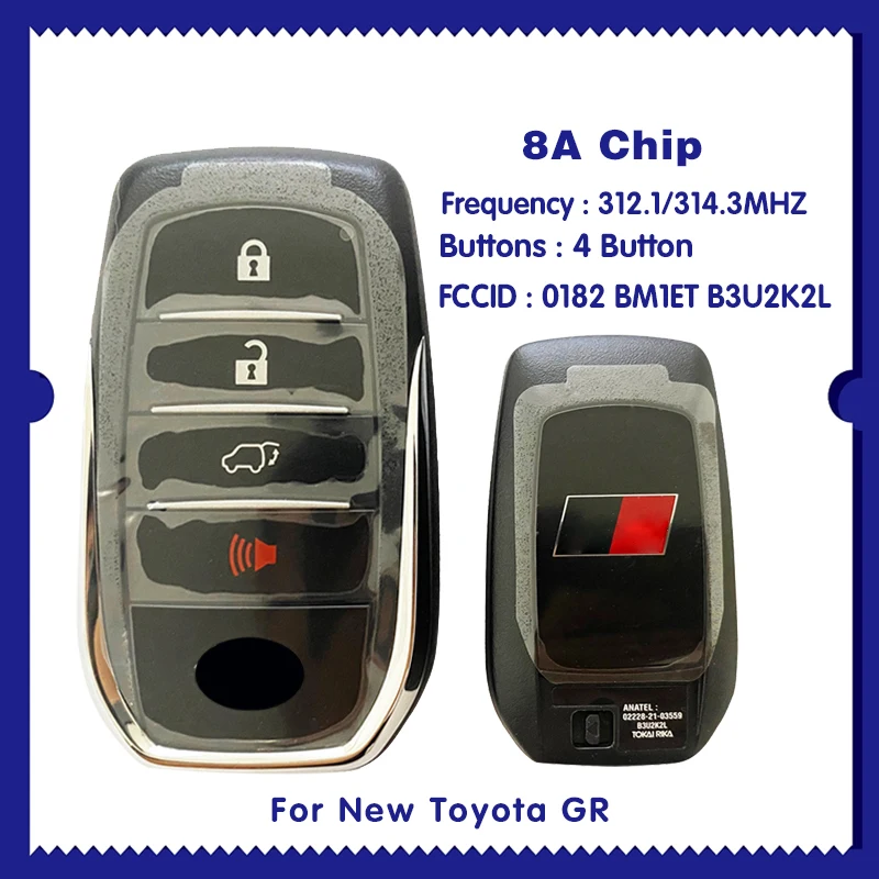 

For New Toyota GR Original Smart Key B3U2K2L 0010 Board Fit 312.1/314.3MHZ 0182 BM1ET CN007280