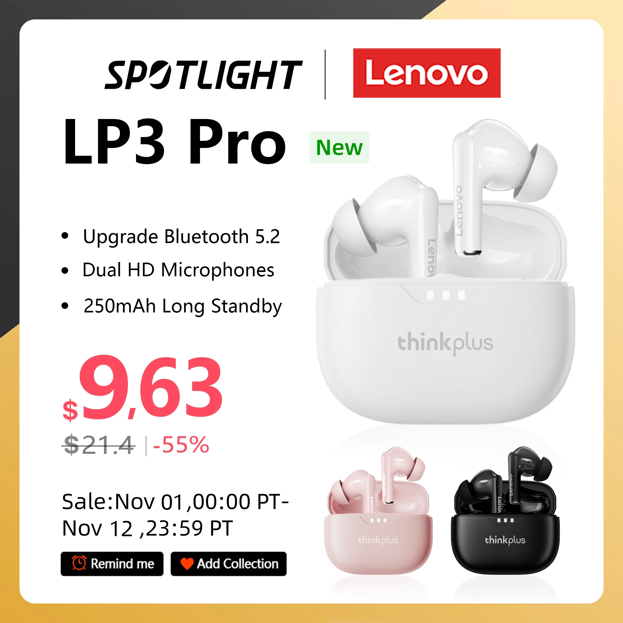 Oryginalne słuchawki Lenovo Lp3 pro TWS bezprzewodowe słuchawki Bluetooth 5.2 HIFI redukcja szumów HD połączenia słuchawki o niskim opóźnieniu 1 Oryginalne słuchawki Lenovo Lp3 pro TWS bezprzewodowe słuchawki Bluetooth 5.2 HIFI redukcja szumów HD połączenia słuchawki o niskim opóźnieniu 1
