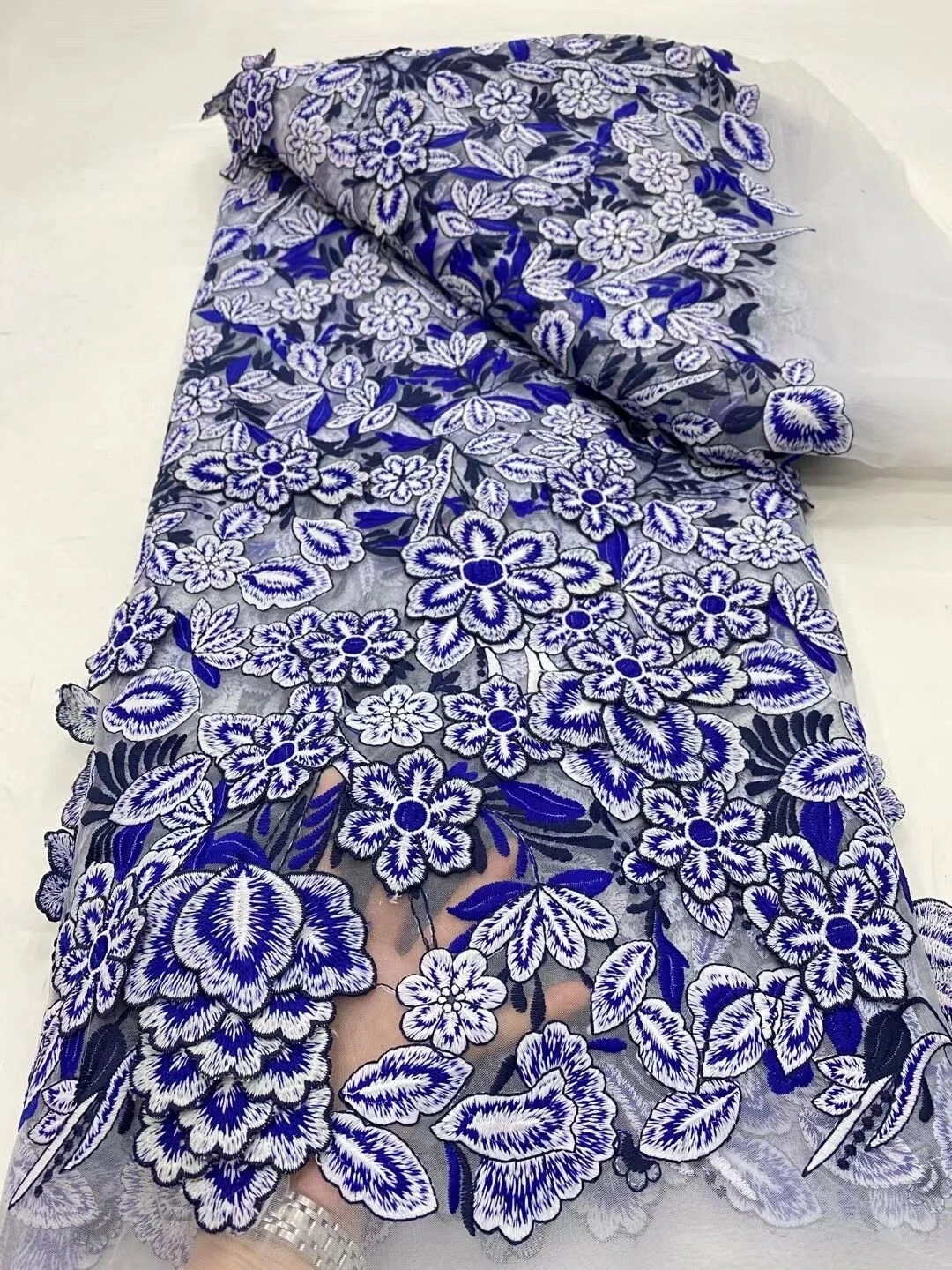 Нигерийская Тюлевая кружевная ткань для шитья свадебное платье шифон