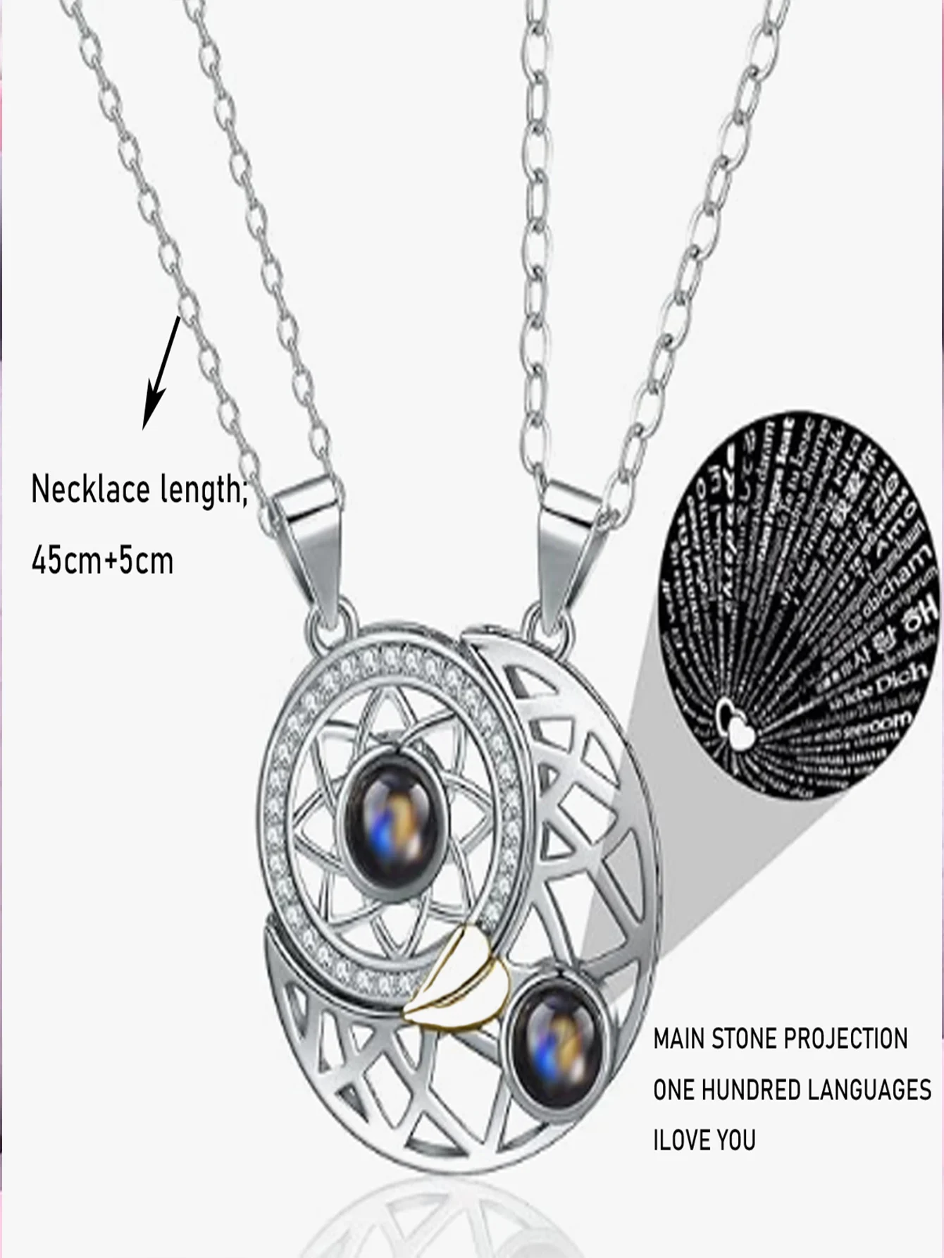 Ожерелье из нержавеющей стали для пары 2 шт.