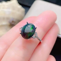 fine jewelry 925 sterling silver natural black opal extra large gemstone ladies mens ring marry got engaged party girl gift new
